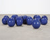 Set of Blue Glazed Ceramic Garden Egg Sculptures after Jun Kaneko