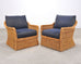 Set of Three Bielecky Brothers Rattan and Wicker Lounge Chairs