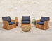 Set of Three Bielecky Brothers Rattan and Wicker Lounge Chairs