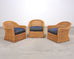 Set of Three Bielecky Brothers Rattan and Wicker Lounge Chairs