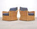 Set of Three Bielecky Brothers Rattan and Wicker Lounge Chairs