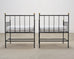 Set of Four French Modernist Iron Brass Ball Finial Lounge Chairs