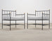 Set of Four French Modernist Iron Brass Ball Finial Lounge Chairs