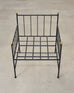 Set of Four French Modernist Iron Brass Ball Finial Lounge Chairs