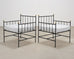 Set of Four French Modernist Iron Brass Ball Finial Lounge Chairs