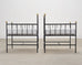 Set of Four French Modernist Iron Brass Ball Finial Lounge Chairs