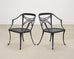 Set of Four Brown Jordan Neoclassical Garden Dining Armchairs