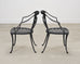 Set of Four Brown Jordan Neoclassical Garden Dining Armchairs