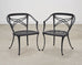 Set of Four Brown Jordan Neoclassical Garden Dining Armchairs