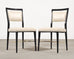 Set of Four Paul McCobb "Irwin" Mahogany Brass Dining Chairs