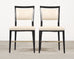 Set of Four Paul McCobb "Irwin" Mahogany Brass Dining Chairs