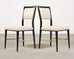 Set of Four Paul McCobb "Irwin" Mahogany Brass Dining Chairs