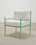 Set of Four French Mid-Century Iron Garden Lounge Dining Armchairs