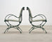 Set of Four O.W. Lee Wrought Iron Garden Patio Dining Armchairs