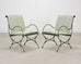 Set of Four O.W. Lee Wrought Iron Garden Patio Dining Armchairs