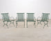 Set of Four O.W. Lee Wrought Iron Garden Patio Dining Armchairs
