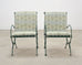 Set of Four O.W. Lee Wrought Iron Garden Patio Dining Armchairs