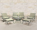 Set of Four O.W. Lee Iron Garden Lounge Chairs and Two Ottomans