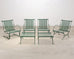 Set of Four O.W. Lee Iron Garden Lounge Chairs and Two Ottomans