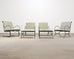 Set of Four O.W. Lee Iron Garden Lounge Chairs and Two Ottomans