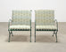 Set of Four O.W. Lee Iron Garden Lounge Chairs and Two Ottomans