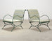 Set of Four O.W. Lee Iron Garden Lounge Chairs and Two Ottomans