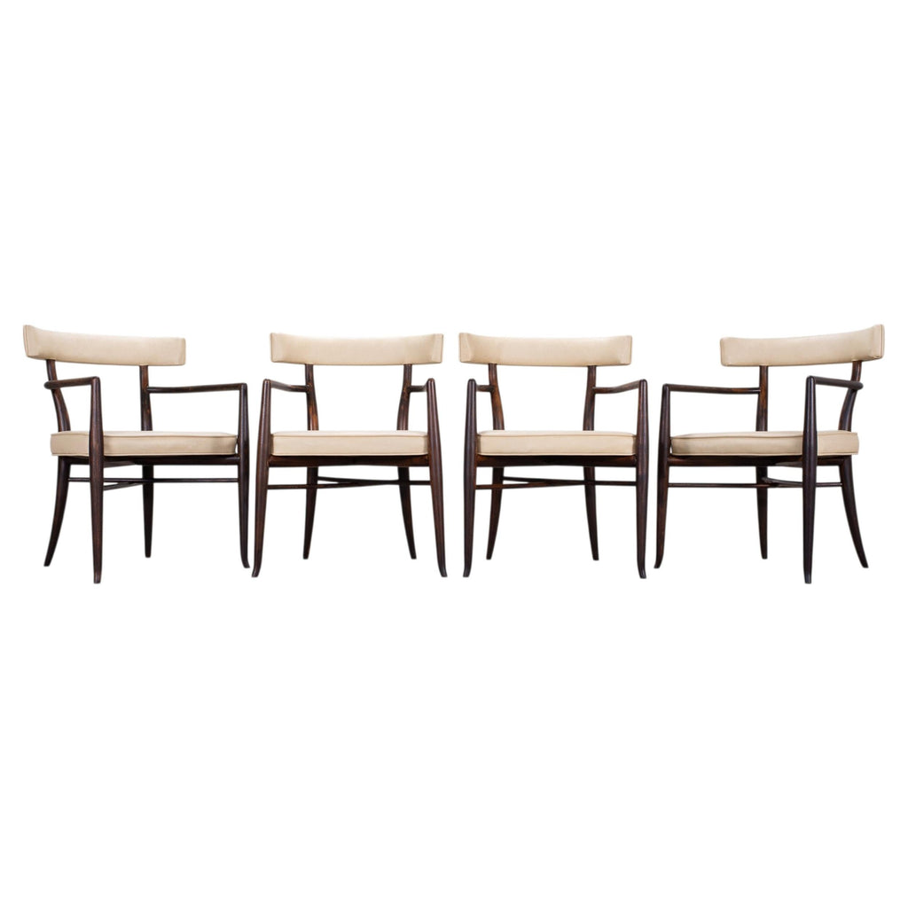 Set of Four T. H. Robsjohn-Gibbings Klismos Dining Armchairs