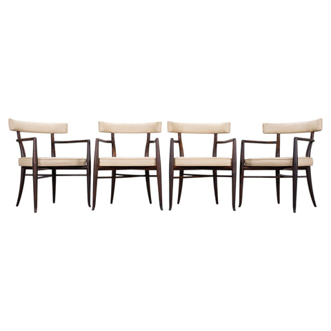 Set of Four T. H. Robsjohn-Gibbings Klismos Dining Armchairs