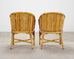 Set of Four McGuire Barrel Back Rattan Bamboo Dining Armchairs