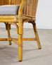 Set of Four McGuire Barrel Back Rattan Bamboo Dining Armchairs