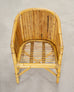 Set of Four McGuire Barrel Back Rattan Bamboo Dining Armchairs
