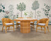 Set of Four McGuire Barrel Back Rattan Bamboo Dining Armchairs