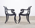 Set of Four Ralph Lauren Style Regency Caned Dining Armchairs