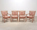 Set of Four McGuire Spindle-Back Rattan Ikat Dining Armchairs