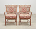 Set of Four McGuire Spindle-Back Rattan Ikat Dining Armchairs