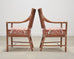 Set of Four McGuire Spindle-Back Rattan Ikat Dining Armchairs