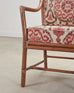 Set of Four McGuire Spindle-Back Rattan Ikat Dining Armchairs