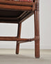 Set of Four McGuire Spindle-Back Rattan Ikat Dining Armchairs