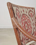Set of Four McGuire Spindle-Back Rattan Ikat Dining Armchairs