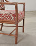 Set of Four McGuire Spindle-Back Rattan Ikat Dining Armchairs