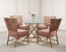 Set of Four McGuire Spindle-Back Rattan Ikat Dining Armchairs