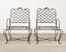 Set of Four Rose Tarlow Style Twig Iron Garden Dining Armchairs