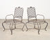 Set of Four Rose Tarlow Style Twig Iron Garden Dining Armchairs