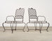 Set of Four Rose Tarlow Style Twig Iron Garden Dining Armchairs