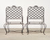 Set of Four Rose Tarlow Style Twig Iron Garden Dining Armchairs
