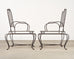 Set of Four Rose Tarlow Style Twig Iron Garden Dining Armchairs