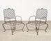 Set of Four Rose Tarlow Style Twig Iron Garden Dining Armchairs