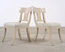 Set of Michael Taylor Neoclassical White Klismos Dining Chairs