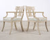 Set of Michael Taylor Neoclassical White Klismos Dining Chairs