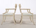 Set of Michael Taylor Neoclassical White Klismos Dining Chairs